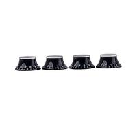 TOYANDONA 4pcs Black Guitar Volume Tone Control Knobs Caps White Letters Rotary Knobs Replacement for Electric Guitar Parts Gd29