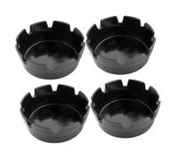 TOYANDONA 4pcs Black Plastic Ashtray Eight-slot Multiuser for Indoor Outdoor Use Portable Smoking Accessory for Home Office Patio and Easy to Clean