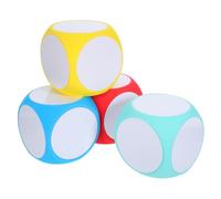 TOYANDONA 4pcs Blank Foam Dice Cubes with Dry Erase Surface Reusable EVA Six Sided Wipe Off Teaching Aid Game for Educational DIY Classroom Activities