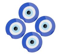 TOYANDONA 4pcs Blue Evil Eye Round Acrylic Car Coasters Non-slip Drink Mats Fit for Cup Holders Suitable for Automotive Interior and Home Table Decor Easy to Clean