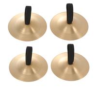 TOYANDONA 4pcs Boy Girl's Percussion Cymbals Two Gold Musical Instrument for Boys and Girls Party Classroom