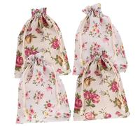 TOYANDONA 4pcs Breathable Lavender Sachet Bags Refillable Decorative Mesh Pouches Empty Drawstring Burlap Bags for Dried Flowers Jewelry Small Items Storage and Packaging