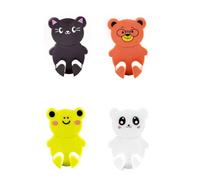 TOYANDONA 4pcs Cartoon Animal Shaped Plastic Self-Adhesive Power Plug Hooks Heavy Duty Bear Weight Without Damage to The Wall Decorative Beautiful Design Home Storage Hooks for Household Use