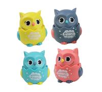 TOYANDONA 4pcs Cartoon Owl Coasting Cars for Early Educational Go Inertia Vehicles Safe Grasping and Motor Skills Development