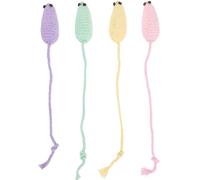 TOYANDONA 4pcs Cat Toys Little Mouse Cartoon Teething Chew Toys for Cats Kitten Interactive