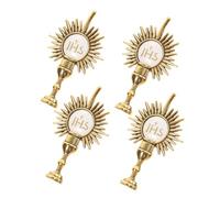 TOYANDONA 4pcs Catholic First Communion Chalice Brooch Set, Gold Religious Holy Chalice Pins for Boys Clothes, Backpacks, Hats Accessories