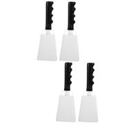 TOYANDONA 4pcs Cheering Cow Bells Handle for Sporting Events Parties and Celebrations Loud Sound Percussion Instrument for Football Concerts and Gatherings