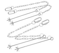 TOYANDONA 4pcs Chicken Veggies Chain Feeder Hanging Food Feeder for Chicks Stainless Steel Fruit Skewer Chicken Coop Accessories for Poultry Feeding