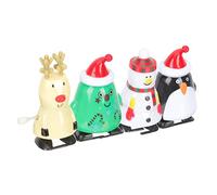 TOYANDONA 4Pcs Christmas Wind Up for Party Clockwork Fun Jumping Playthings Battery Novelty Stocking Fillers Safe Smooth Design