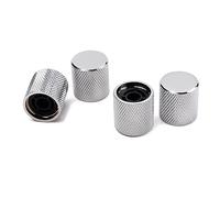 TOYANDONA 4pcs Chrome Plated Volume Tone Control Knobs for Electric Guitar and Bass Replacement Guitar Accessories for Volume and Tone