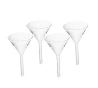 TOYANDONA 4pcs Clear Scientific Glass Filling Funnels Wide Mouth Short Stem for Oil Lanterns Laboratory Use Precise Fuel Transfer and Splash Prevention