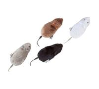 TOYANDONA 4Pcs Clockwork Wind-up Mouse for Cats Fluffy Simulated Spring Mouse Shape Teasing Interactive Pet Play to Encourage Exercise and Prevent Biting Behavior Random Color