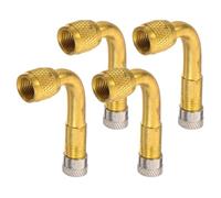 TOYANDONA 4pcs Copper 90 Degree Tire Inflator Extension Adapter | Heavy-duty Angled Design Reduces Valve Stress and Rim Interference, Fits Trailer Tire Valves and Hand Pumps, for Mechanics