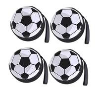 TOYANDONA 4pcs Creative Football Pattern Tinplate Storage Bags Lightweight Rounded Coin and Snack Pouches Random Interior Colors Practical for Boys and Soccer Fans Random Color