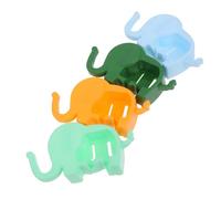 TOYANDONA 4pcs Cute Elephant Wall-mounted Toothbrush Holder No-drill Tooth Brush Organizer for Bathroom Space Saving Plastic Toothbrush Storage Rack in Yellow Green Blue Cyan