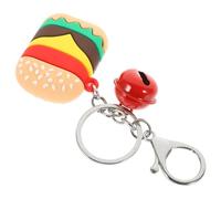 TOYANDONA 4pcs Cute Mini Hamburger Keychain Set, Realistic Food Charm Key Rings for Backpack, School Bag, Party Favors, Creative Hanging Accessories