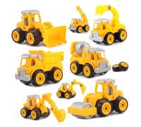 TOYANDONA 4pcs DIY Disassembly Engineering Car Set, Educational Excavator and Truck Model Assembly Kit for Early Learning and Creative Play, Simulation Construction Vehicle Random Style
