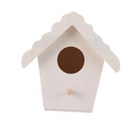 TOYANDONA 4pcs DIY Wooden Bird Nest for Garden Ornament Creative Wood Color Birdhouse Decoration with Heart Shape Double-layer Single-layer Lace Design Home Adornment for Indoor Outdoor Use