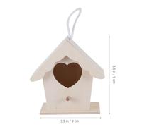 TOYANDONA 4pcs DIY Wooden Bird Nest Set Heart Shape Double-layer Two-hole Single-layer Lace Eave Designs Unfinished Wood Nest Ornaments Garden and Home Decoration for Birds