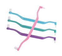 TOYANDONA 4Pcs Dual-Ended Interspace Brushes Ergonomic Tapered Toothbrushes for Oral Cleaning Wear-Resistant Bristles Deep Green Blue Pink Purple Multi-use Teeth Care Tools