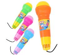 TOYANDONA 4pcs Echo Microphone Plastic Karaoke Props for Party Supplies Realistic Model Microphones for Stage Performance and Role Play