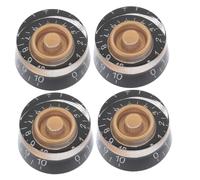 TOYANDONA 4pcs Electric Guitar Black and Yellow Knobs Crafted from Acrylic Material for Guitar Volume and Tone Control Knobs for Beginners and Professional Guitarists Alike