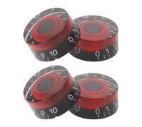 TOYANDONA 4pcs Electric Guitar Replacement Knobs for Bass and Guitar with Stable Performance and Precision Adjustment, Black Plastic Volume and Tone Control Knobs for Musical Instrument