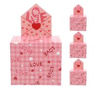 TOYANDONA 4pcs Elegant Valentine's Day Themed Corrugated Gift Boxes with Pull out Money Slot for Birthdays and Special Occasions, for Storing Small Items and Coins