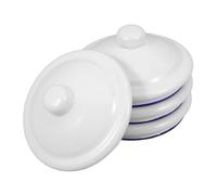 TOYANDONA 4Pcs Enamel Tea Cup Lid Replacement Heat-resistant Mug Covers Design for Preserving Tea Aroma and Flavor Compact and Portable