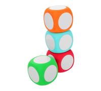 TOYANDONA 4pcs Erasable Foam Dice for Classroom Teaching DIY Writable Multipurpose Cubes Red Orange Blue Green Lightweight Safe Activity Tools for Educational Games and Student Exercises