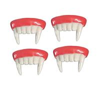 TOYANDONA 4pcs Fangs for Cosplay Fang Caps Prop Zombie Teeth Adult Vampire Spooky Resin Tooth Decoration Trick or Treat Halloween Costume Accessories Halloween