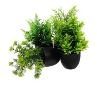 TOYANDONA 4pcs Faux Potted Plants with Realistic Appearance and Lifelike Design, Artificial Green Pp Material Bonsai Decor for Home and Villas, Will Not Wilt, Elegant Small Plant Ornaments
