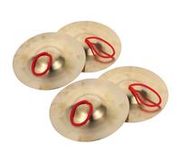 TOYANDONA 4pcs Finger Cymbals: Kids Children Hand Cymbals Gong Band Rhythm Percussion Musical Instrument for Dancer Party Golden 15cm