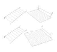TOYANDONA 4pcs Flat Bird Perches Stainless Steel Grid Platform for Parakeet Parrot Stand Climbing Ladder Birdcage Accessories for Cockatiel Hamster Rectangle