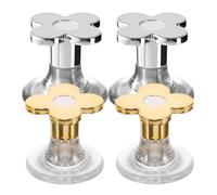 TOYANDONA 4pcs Flower Shape Plastic Toilet Button Handle | Easy Bathroom Upgrade, Decorative Topper for Toilet Tank Parts, Fine Texture, Vibrant Colour, Modern Style