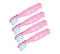 TOYANDONA 4pcs Giant Toothbrush Shaped Balloons Kit Large Plastic Party Decoration for Care Education Birthday Celebrations in Pink
