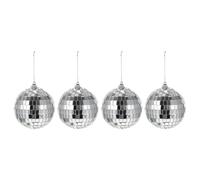 TOYANDONA 4Pcs Glass Mirror Balls Hanging Decoration Ornaments with Classic Shiny Design and Bright Reflection for Dance Floors and School Festivals
