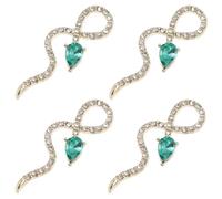 TOYANDONA 4pcs Green Snake Nail Charms for DIY Nail Art Alloy Material with Shiny Effect Creative and Chic at Home Manicure