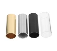 TOYANDONA 4pcs Guitar Slide Bars Metal Finger Sliders for Electric Guitar Silver Gold Black Transparent Colors Enhance Tone and Sustain for Blues Country Jazz Players