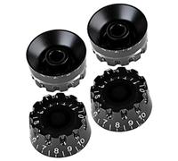TOYANDONA 4pcs Guitar Volume Knobs Black White Letters Electric Bass Volume Control Knob Accessories for Guitar Tuning Tone Buttons