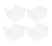TOYANDONA 4pcs Hamster Bath Tub Box Small Square Plastic Digging Container Hamster Bathroom Accessories for Mice Gerbils Sand Bath