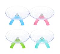 TOYANDONA 4pcs Hamster Wheel Exercise Running Tray Silent Portable Sturdy Plastic Flying Saucer Unique Design for Home and Outdoor Use Suitable for Small Animals Hedgehogs