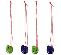 TOYANDONA 4pcs Hand Painted Ocarina for Beginners Mini Ceramic Alto c Water Drop Shape Cute Musical Instrument for Boys and Girls Random Great for Home Decoration