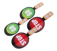 TOYANDONA 4pcs Handheld Traffic Stop Signs for Dual Sided Red Green Signal Paddle Educational Road Safety for Classroom Role Playing and Teaching Traffic Rules