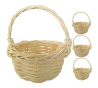 TOYANDONA 4pcs Handwoven Mini Rattan Flower Baskets Small Decorative Storage Baskets for Home Picnic Tabletop Use and Natural Micro Landscape Ornaments