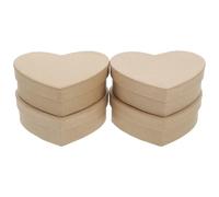 TOYANDONA 4pcs Heart Packaging Boxes with Lids, Heart-shaped Kraft Paper Boxes, Spacious and Easy to Paint, for Wedding Favour Packaging and Creative Storage Solutions