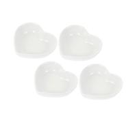 TOYANDONA 4pcs Heart Shaped Ceramic Sauce Dishes Small Serving Plates for Soy Sauce Dip Condiments White Porcelain Appetizer Bowls for Home Wedding Party Use