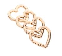 TOYANDONA 4pcs Heart Shaped Zinc Alloy Snap Hooks Keychain Clips with Spring Loaded Clasps Quick Access Outdoor Lobster Clasps for Camping Hiking Fishing Bag Decorations