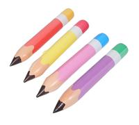 TOYANDONA 4Pcs Inflatable School Pencil Balloons PVC Realistic Giant Blow Up Party Decorations for Back to School Classroom Graduation Events in Yellow Red Pink Purple