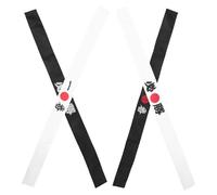 TOYANDONA 4pcs Japanese Karate Headband Set Ninja Samurai Hachimaki Hair Wraps for Adults Black and White Thick Wide Japanese Style Headwear for Sushi Chef, Sports, Kitchen, and Costume Use